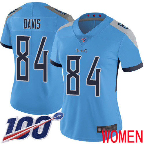Tennessee Titans Limited Light Blue Women Corey Davis Alternate Jersey NFL Football #84 100th Season Vapor Untouchable->tennessee titans->NFL Jersey